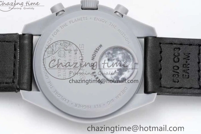 0128 Speedmaster Misson To The Moon 1:1 Best Edition Black Dial On Nylon Strap Quartz UrbanChic 7856